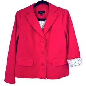 TALBOTS Bright Pink Textured 3 Button Blazer Jacket